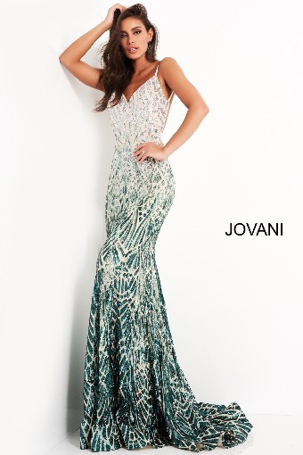 Jovani Style #06450A #0 default Silver/Green Silver/Royal thumbnail