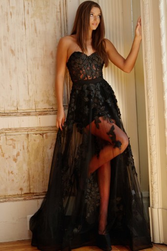 Jovani Style #02845A #1 Black Orange Ivory Dark Blush thumbnail