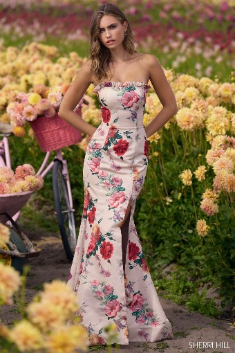 Sherri Hill Style #56283 #0 default Champagne Print thumbnail